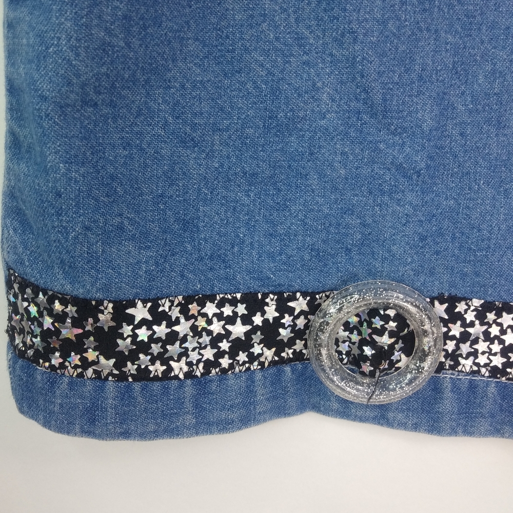 MARSHA 14 Big Girls Silver Leopard Star Jeans Zip Vest Kids - Picture 7 of 11